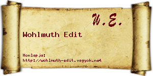 Wohlmuth Edit névjegykártya